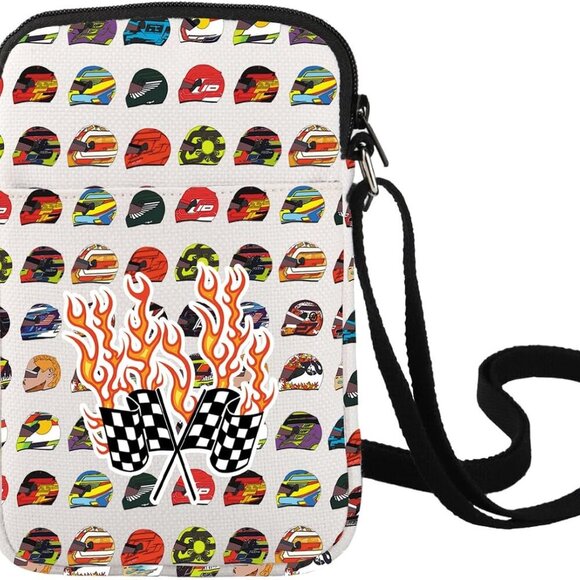 Versatile Checkered Flag Crossbody Bag - Perfect for Racing and Daily Adventures - Picture 1 of 7